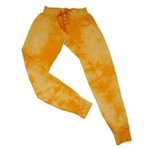 WSLY The Ecosoft Tie Up Jogger Saffron Tie Dye Yellow Running  New